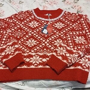Universal Thread Festive Red and White Sweater